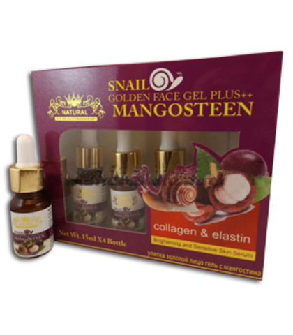Сыворотка для лица с экстрактом слизи улитки и мангостина NATURAL Snail Golden Face Gel + Mangosteen