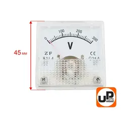 Вольтметр UNITED PARTS 0-300V (45х45) (90-1095)