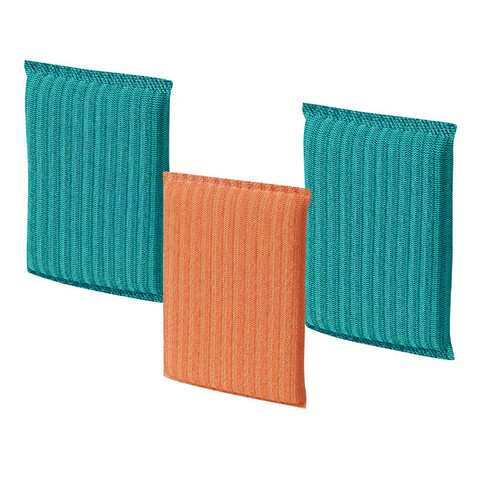 Губка для мытья посуды SKURBUD, 3 штуки, размер: 13*8*2 см., материал: полиэфирное волокно