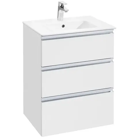 Roca 857404806 857404806 THE GAP модуль для раковины 600 мм (аналог 857552806) 585x453x74, с 3 ящиками, набор ножек 816827339 приобретается отдельно, белый глянец