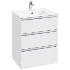 Roca 857404806 857404806 THE GAP модуль для раковины 600 мм (аналог 857552806) 585x453x74, с 3 ящиками, набор ножек 816827339 приобретается отдельно, белый глянец фото