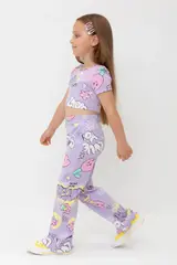 брюки  для девочки  КР 400791-1/пастельно-лиловый,позитив к541