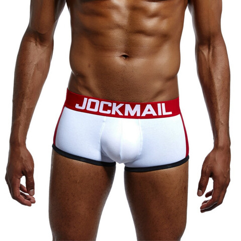 Мужские трусы боксеры белые с push up JOCKMAIL JM6030-1