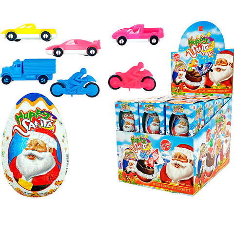 Egg Happy Santa - Шоколадное яйцо-сюрприз Санта 1кор*3бл*24шт, 60гр