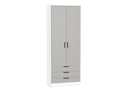 Шкаф двухстворчатый Стиль ШК-803 с ящиками Grey Silk Белый