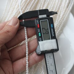 Жемчуг натуральный речной, круглый, 2,9-3,5 мм, 1 нить, Ж002