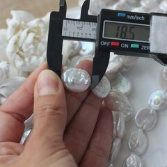 Жемчуг натуральный барочный, монетка, 17,7-18,7 мм, 1 нить, Ж032