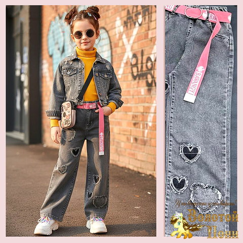 Джинсы девочке (6-11) 251214-DS552