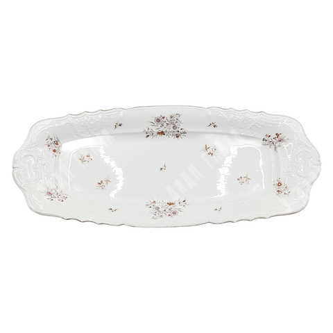 Большое антикварное сервировочное блюдо. Фарфор, деколь. Германия. Adolph Shneider Goerlitz. Нач. XX