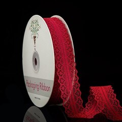 Лента кружево (3см*45м) Бордовый, 1 шт.