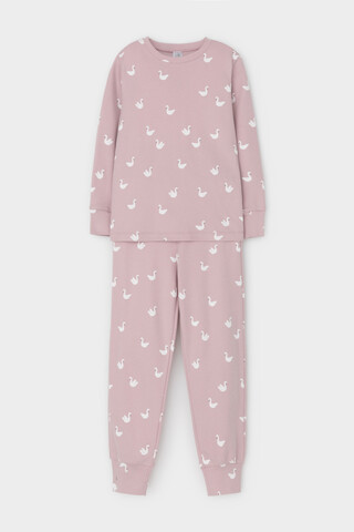 пижама  для девочки  К 1552/розово-сиреневый,лебеди