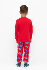 пижама  для мальчика  К 1541/насыщенно-красный,динозавры