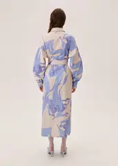 Платье-макси LOVERS бежево-голубого цвета