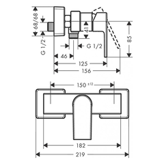 Смеситель для душа, хром Hansgrohe Vernis Shape 71650000