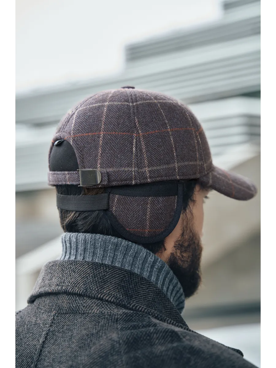 Кепка утепленная с ушками драповая