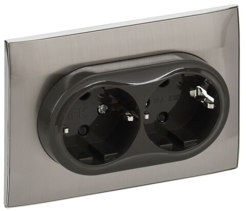 SKANDY Роз. 2-я с з/к/ш 16А в сб. SK-R07N никель IEK