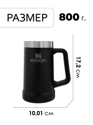 Картинка термокружка Stanley classic mug 0.35l черный - 2