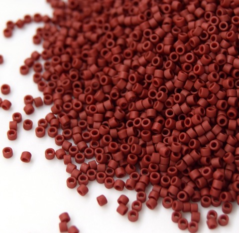 DB-0378 Бисер цилиндрический Миюки делика 11/0 металлический матовый кирпично-красный /Miyuki delica 11/0 metallic matte brick red