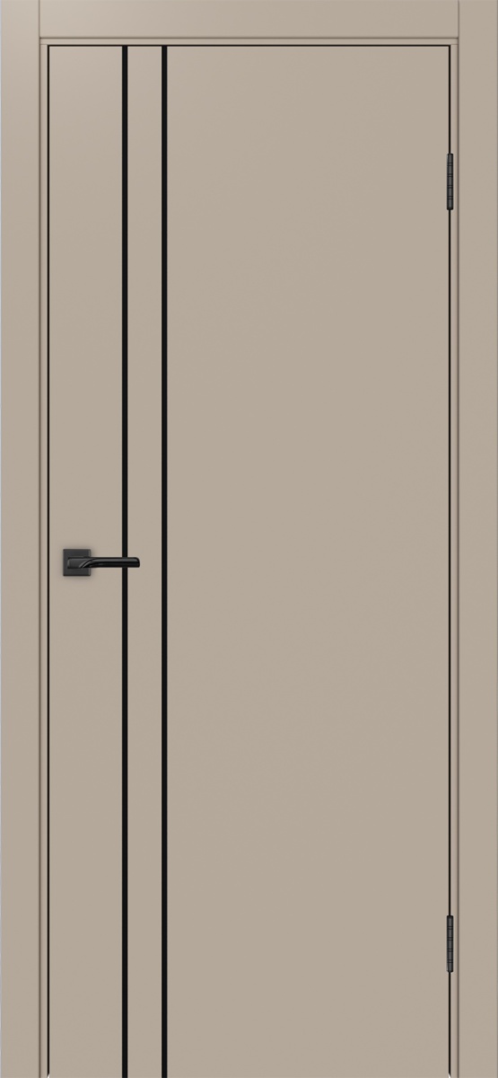 Дверь межкомнатная Оптима Порте Неаполь 205 молдинг SB (кромка ПВХ в цвет полотна с 4х сторон с врезкой под замок Морелли М1895 (М1885)), цвет мокко, экошпон, глухая