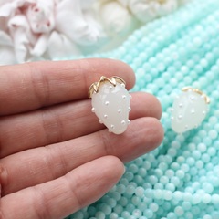 УЦЕНКА!!! Подвеска Ягода клубника, стекло, 23*15 мм, У043