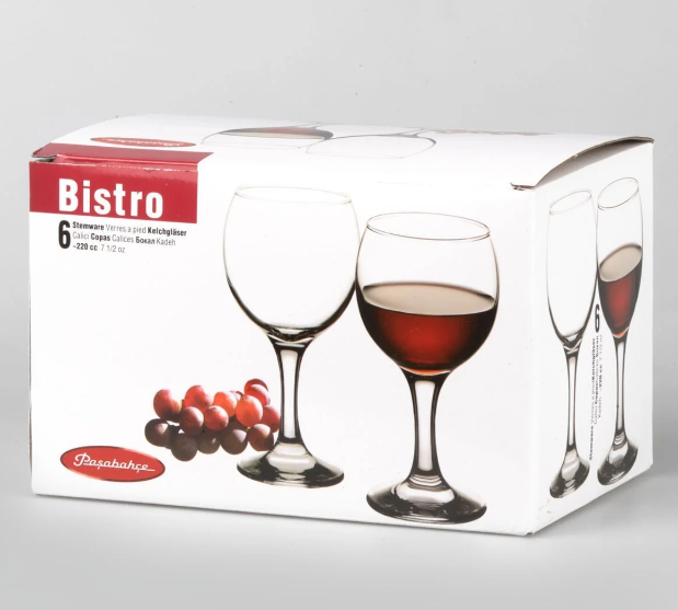 Набор бокалов для вина Pasabahce Bistro 210ml 6 шт. 44412-6