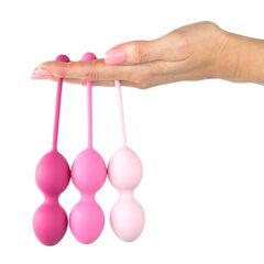 Набор из 3 розовых вагинальных шариков FemmeFit Advanced Pelvic Muscle Training Set - 