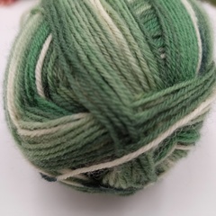 Носочная пряжа Арт. Nako Турция - 15 Зеленый с белым секционный