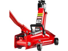 STAYER R-28 RED FORCE, в кейсе, 2 т, 130 - 350 мм, подкатной домкрат для легковых а/м, Professional (43153-2-K)