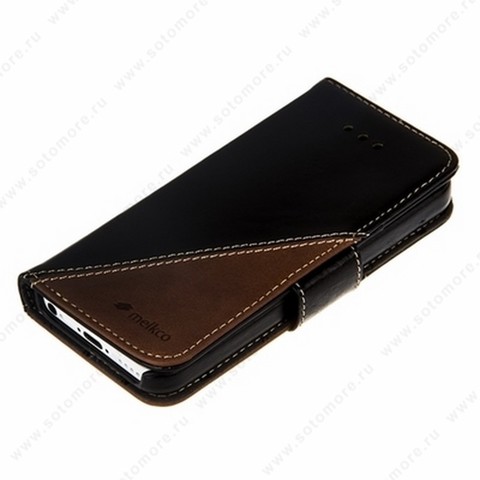 Чехол-книжка Melkco для iPhone 5sE/ 5s/ 5C/ 5 Leather Case Wallet Book Type Mix and Match (Vintage Black/ Classic Vintage)