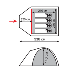 Туристическая палатка Totem Chinook 4 (V2)