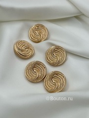 Пуговицы рифленые завиток золотистые