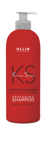 OLLIN Keratine System Подготавливающий шампунь с кератином 500мл