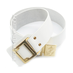 Купить парадный ремень ВМФ - Магазин тельняшек.ру 8-800-700-93-18Ремень кожаный парадный Белый с латунной пряжкой ВМФ в Магазине тельняшек