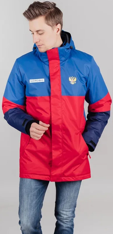 Удлиненная прогулочная куртка Nordski Casual True Blue/Red мужская