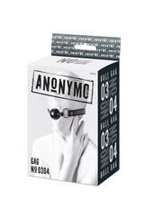 Черный кляп-шар на кожаных ремешках Anonymo - 