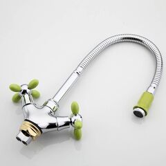 Смеситель для кухни, Frud, гибк излив, с кран-буксой, зел, R43127-6