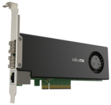 MikroTik Cloud Core Router 2004-1G-2XS-PCIe network interface card with quad-core ARMv8 64-bit AL32400 CPU, 4GB RAM, 2x25G SFP28 cages, 1xGbit LAN, RouterOS L6