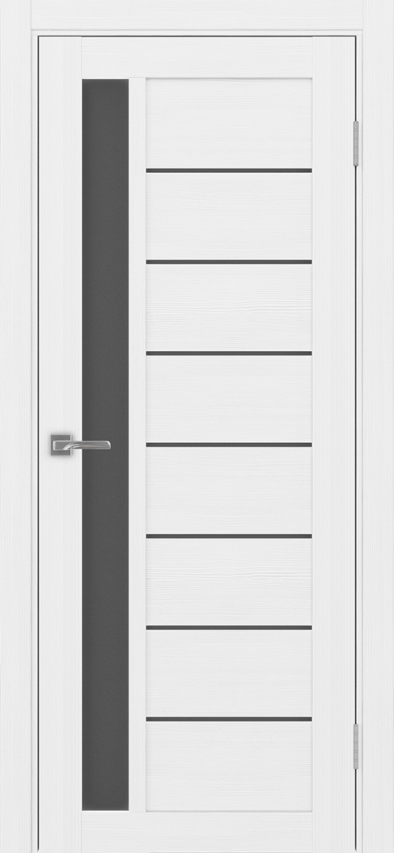 Дверь межкомнатная Оптима Порте Турин 554.21, цвет белый лед, экошпон, стекло графит