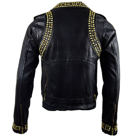 The Saints Sinphony | Куртка джинсовая мужская J072 BLACK WAX BIKER JACKET TSG401 спина