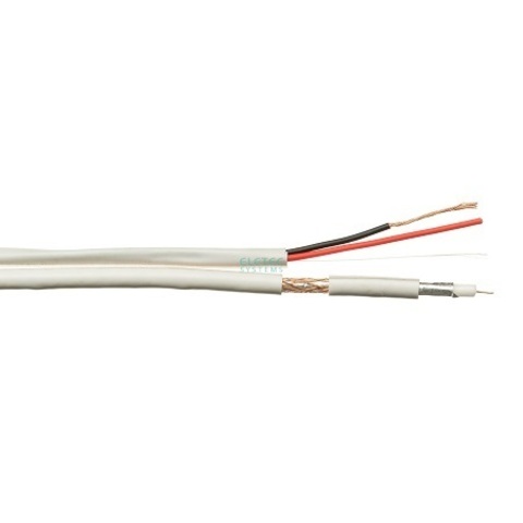 ВЧ кабель комбинированный ELETEC RG-59 CCA+2x0.75 мм2 75 Ом плоский