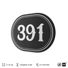 Номерок на дверь квартиры 391, для кабинета, офиса, шильдик 9 х 7 см, черный, Айдентика Технолоджи