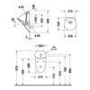 2817300007 DURAVIT WHITE TULIP Писсуар 320х340 мм., без смывного края, с вытяжкой, подача воды сзади, сток горизонтальный, с "мушкой", цвет белый
