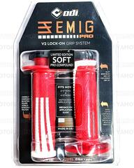 Грипсы ODI EMIG PRO V2 LOCK-ON H36EPRW 4 и 2-х тактных красный/белый