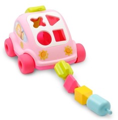 Smoby Развивающая машинка-сортер с фигурками розовая (211323-2/211118-2)