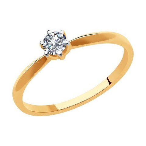 1011918 - Кольцо помолвочное  из золота с бриллиантом