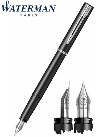 Ручка перьевая Waterman Graduate Allure Matte Black CT, F (2068196)