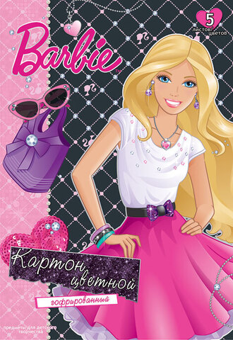 Karton Academy Barbie qofro 5 vərəq 200*290mm 5 rəng B757