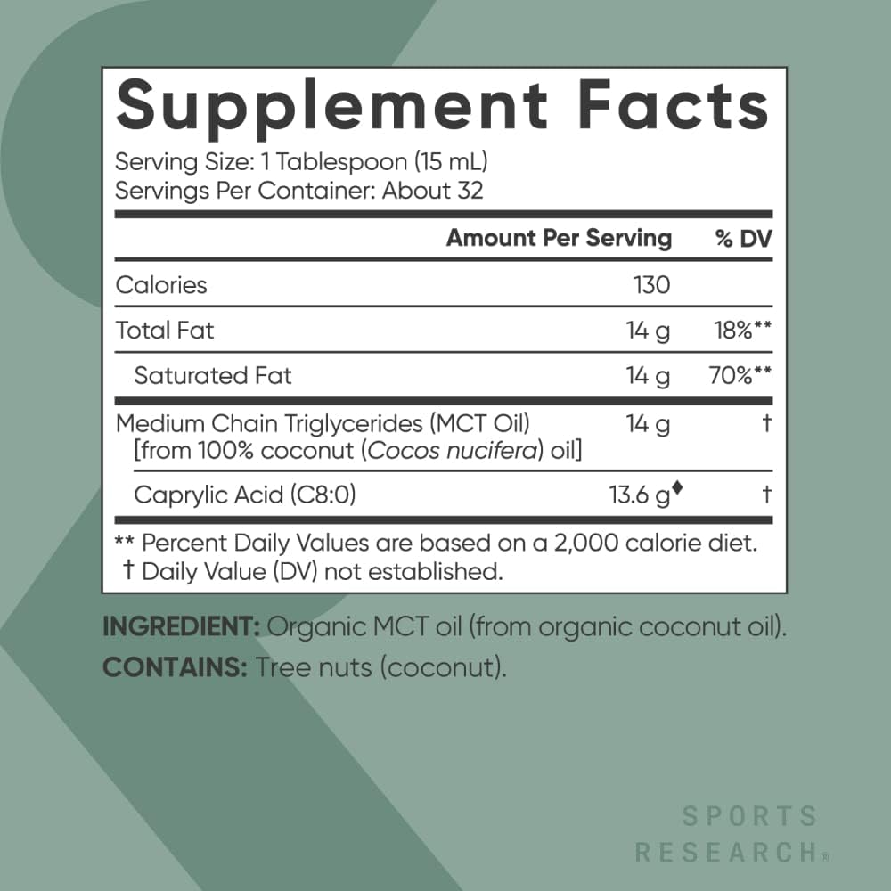 МСТ масло Кето C8, Organic MCT Oil Keto C8, Sports Research, 473 мл купить  по выгодной цене в Москве со скидками | Велнес маркет Pure-Store