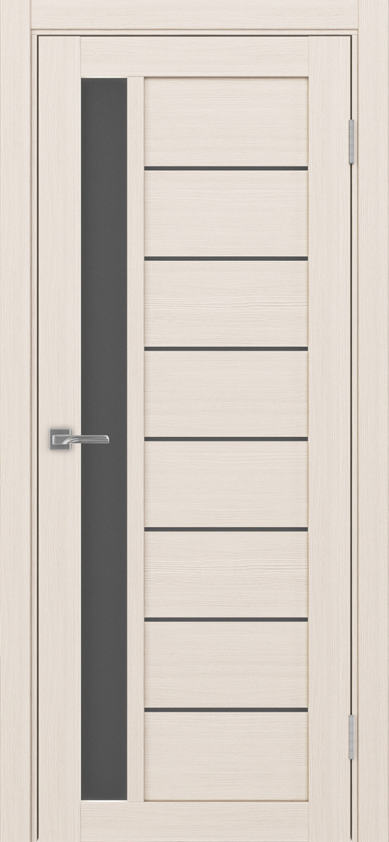 Дверь межкомнатная Оптима Порте Турин 554.21, цвет перламутровый ясень, экошпон, стекло графит