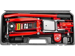 STAYER R-28 RED FORCE, в кейсе, 2 т, 130 - 350 мм, подкатной домкрат для легковых а/м, Professional (43153-2-K)